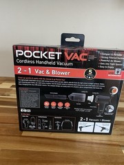 Pocket Vac Cordless 2-in-1 Handheld Vacuum & Blower USB Rechargeable Bagless