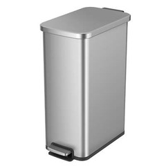 13.2 Gallon Slim Kitchen Trash Can, Stainless Steel Kitchen Step Trash Can