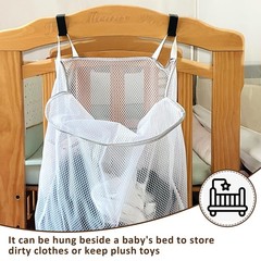 Hanging Washable Laundry Hamper, Over Door Mesh Laundry Bag with 2 Hooks, Tan…