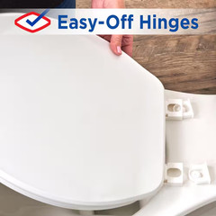 Round Stay Fresh Scented Plastic Toilet Seat in White with Easy-Off Hinges