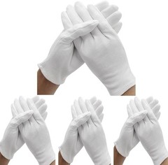 24 Pcs (12 Pair) White Cotton Gloves for Dry Hand Moisturizing, Cosmetic