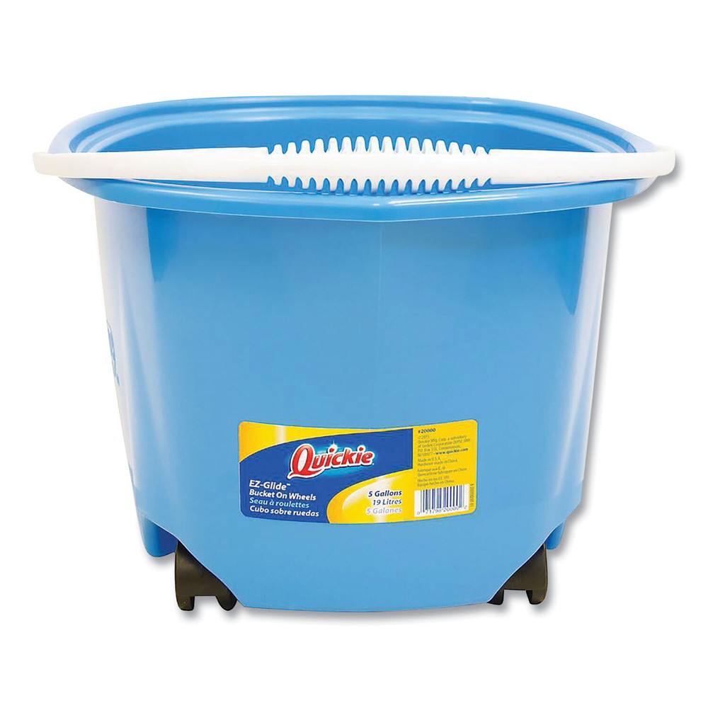 Quickie EZ-Glide Bucket on Wheels, 5 qt, Blue