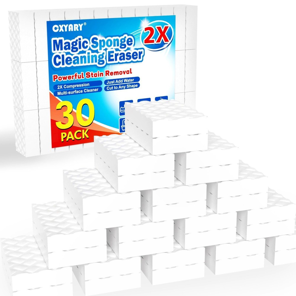 Magic Sponges Cleaning Eraser, 30 Pack 2X Density Stronger Melamine Sponge 30