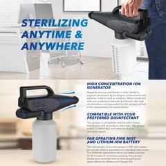 Professional Cleaning Fogger Sprayer 20V Cordless 1.8L Facility Sanitizing Tool