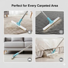 Gecauoea Carpet Rake for Pet Hair Removal 3-Section Dog 3-section Adjustable