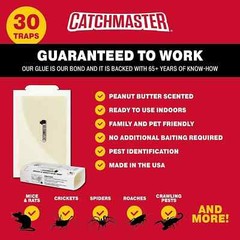 72 Catchmaster Mouse Glue Board Traps Peanut Butter Mice Insects Spiders etc