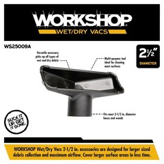 WORKSHOP Wet/Dry Vacs Shop Vacuum Accessories WS25009A Utility Nozzle Attachm…