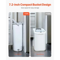 Mop and Bucket with Wringer Set 3 Mop Pads Flat Squeeze Bucket Set