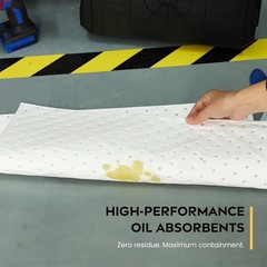 Spill Ready Oil Only Absorbent Pads 15″ x 20″ – 200 Pack – Absorb upto 38 Gal.