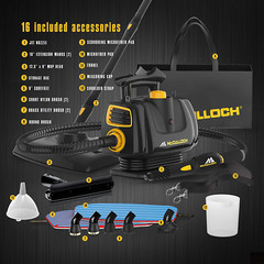 Portable Power Steam Cleaner with Floor Mop Variable Steaming Accessories 16Pcs