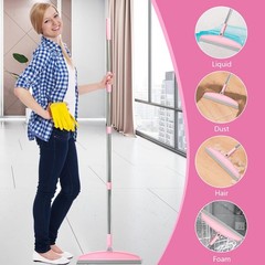 OOOFLOWER Multifunction Silicone Broom, 54 Inch Adjustable 54 inches, Pink