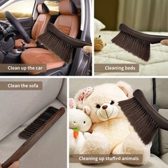 2 Pcs Wooden Hand Broom Brush, Dust Bench Brush Whisk Broom Soft Bristle Brus…