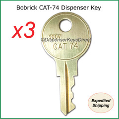 3 Pack – Bobrick CAT-74 Key – Paper Towel Toilet Tissue Liquid Soap Dispenser