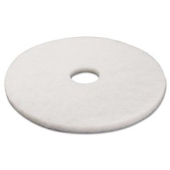 Boardwalk® Standard Polishing Floor Pads, 17 Diameter, White, 5/Carton