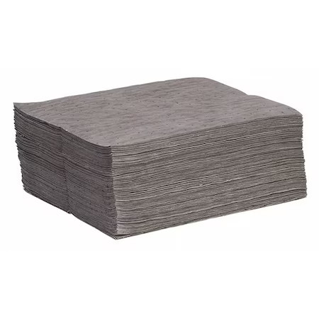Spilltech Gpd100s Sorbent Pad, 12 Gal, 15 In X 19 In, Universal, Gray,