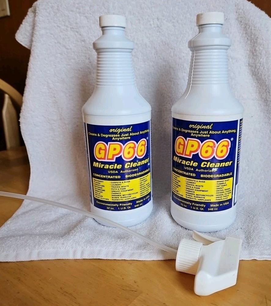 GP66 Miracle Cleaner & Degreaser Concentrated 32oz/ 1 Qt Spray Bottle – Set Of 2