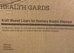 500 KL260 Kraft Waxed Liners for Sanitary Napkin Disposal 10 in x 7.5 in