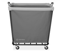OPEN BOX – Commercial X-Large Rolling Canvas Bin Laundry Hamper on Wheels, Gray
