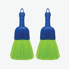 LOLA Whisk Broom, Hand Brush, 2 Pack, Durable Bristles, Whisks 2 Green