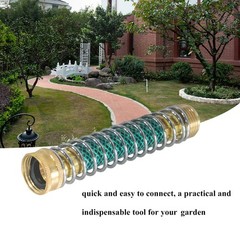 Hourleey Garden Hose Protector, Extension Adapter with Coil 2 Pack, Gold