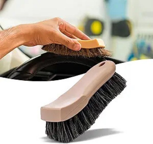 1 PC Car Interior Cleaning Brush with Long Horse Hair Bristles for Automotive, H