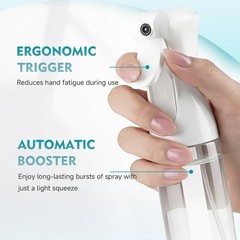 HPPFFY Continuous Spray Bottle, 6.8 OZ Hair Bottles, Ounces, White