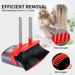 Broom with Dustpan Combo Set and 2 Piece Set, Purple&red