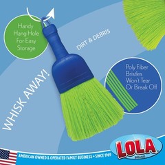 LOLA Whisk Broom, Hand Brush, 2 Pack, Durable Bristles, Whisks 2 Green