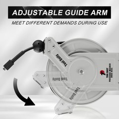 Tool Retractable Pressure Washer Hose Reel 60 FT x 60 FT, Grey, Black