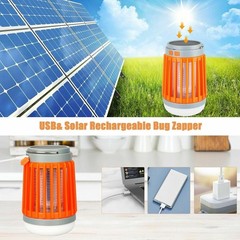2PCS Solar USB Mosquito Trap – Electronic Bug Zapper, Yard/Garden Killer Lamp