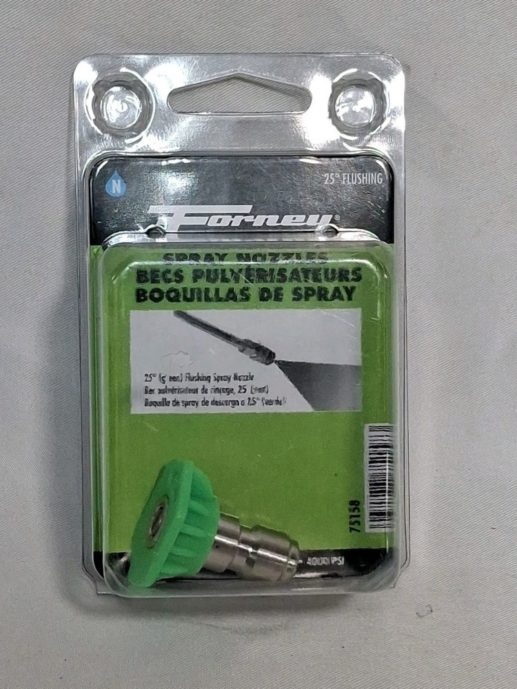 Forney 75158 Green 4000 PSI 25 Degree Pressure Washer Spray Nozzle 3.0 Orifice