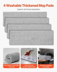 Uimoso Microfiber Flat Mop with 4 Mop Pads Flat Mop for Dry and Wet Floor