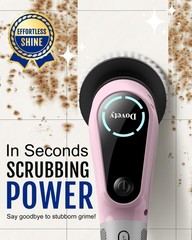 Dovety Electric Spin Scrubber, Shower Power Cleaner Tools with Pink