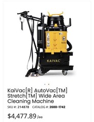 Kaivac Battery PoweredVac with Kaivac Long Reach 10813900 , Brand New