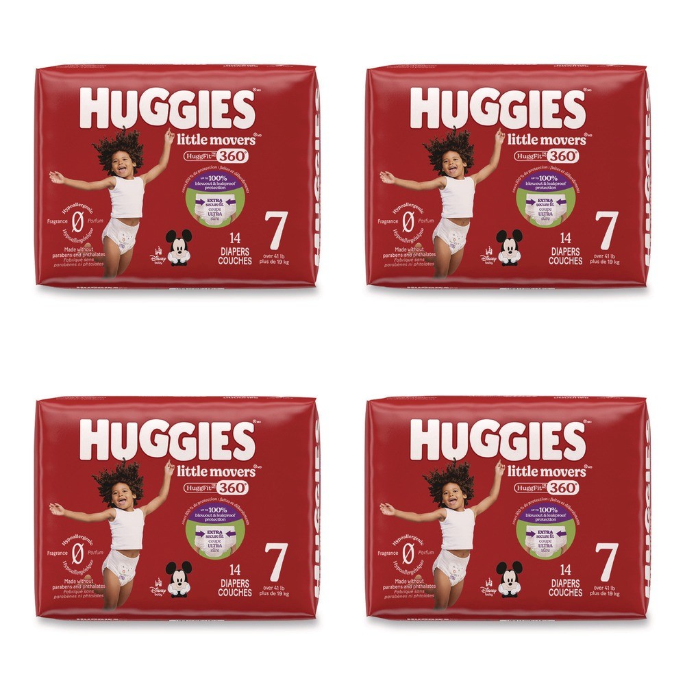 Huggies 56609 Over 41 lbs. Baby Diapers – Size 7/Disney Design (4/Carton) New