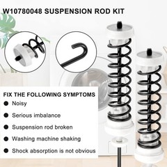 W10780048 Washer Suspension Rod Kit 23.6 x 1.2 x 1.1 inches, Black-and-white