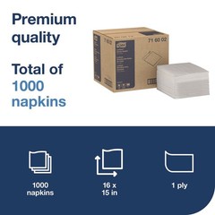 Tork 716002 1-Ply 15″ x 16″ LinStyle Dinner Napkin (1000/CT) New