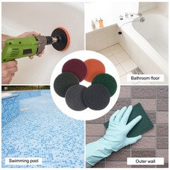 15pcs Drill Power Brush 4 Inch Tile Scrubber Scouring Pads 180-240 Grit