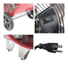 Maxx Air Bf36dd Red Barrel Air Circulator Fan, Mobile Mount, 36 In Blade Dia,