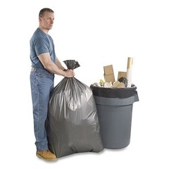 Platinum Plus Can Liners, 60 gal, 39″ x 56″, Gray, 5 Bags/Roll, 5 Rolls/Carton