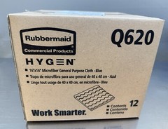 Rubbermaid Hygen 16″ x 16″ Blue Microfiber General Purpose Cloth Q620 – 12 Pack