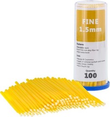 100 Paint Touch Up Brushes, Disposable Micro Brush Applicators, Yellow with Fine