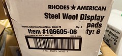 Rhodes American Case of 6 Packages Steel Wool Surface Prep Medium Coarse #2 Pads