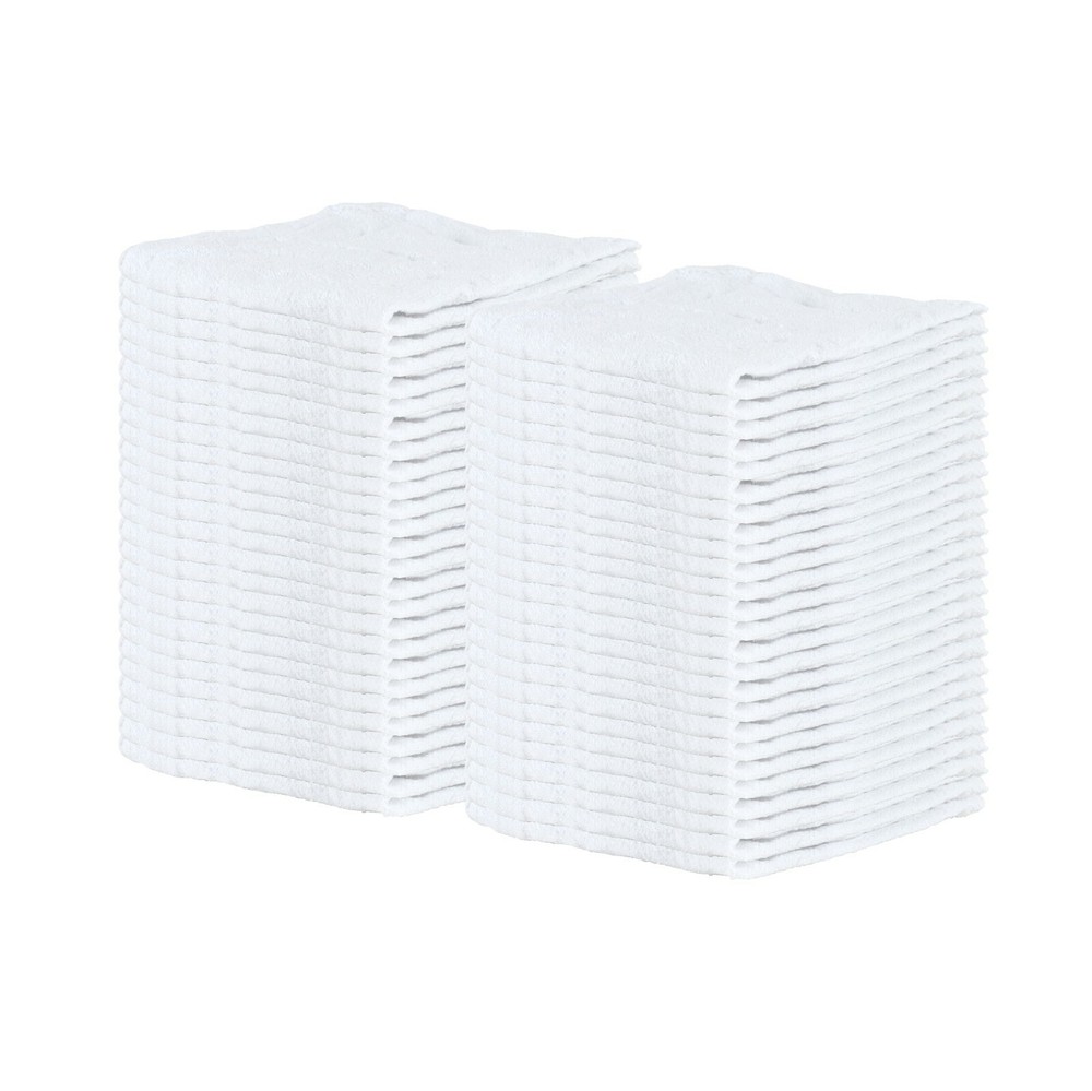 50 Pack of White Shop Towels – 12″ x 14″ Cleaning Rags – Great for Homes & Cars