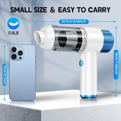 Jonyj Car Vacuum Cleaner 16000Pa Hand Held Vacuum Portable Cordless 2 In 1 Air