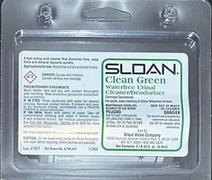 Sloan SJS-20 Clean Green Waterfree Urinal Cleaner/Deodorizer, Pack of 2