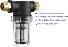 M MINGLE Garden Hose Filter for Pressure Washer inlet Water, Inline Black