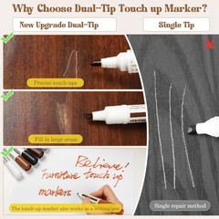8 Color Wood Marker+Wax Stick, Maple, Oak, Cherry, Walnut, Mahogany, White,…