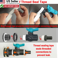 Rain Barrel Spigot PVC Faucet Kit Bulkhead Fitting Ball Valve Hole Saw FROM USA