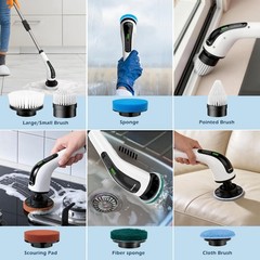 Bomves Electric Spin Scrubber, Cordless Cleaning Brush Large White